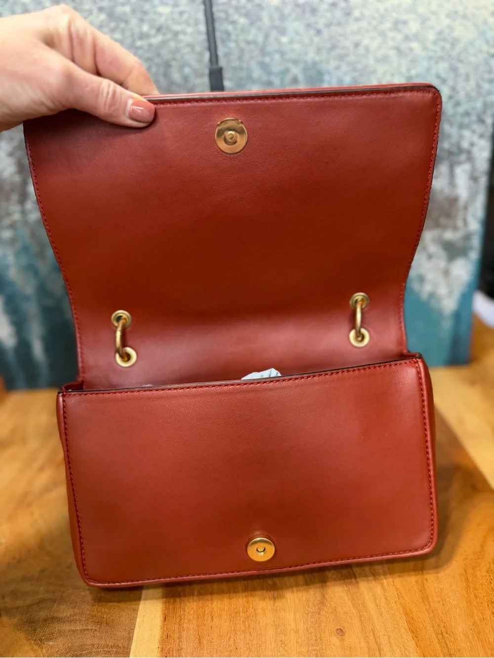 Tory Burch 2010s Classic Alexa Convertible Quilted Leather Shoulder Bag Rust